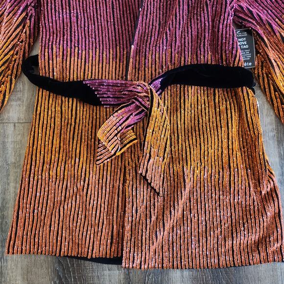 Retrofete Gabrielle Robe Sequin Dress in Ombre Pink Orange Size XS NWT - Picture 5 of 14